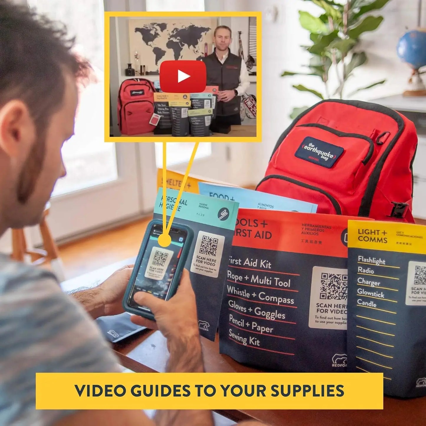 Earthquake Bag - 3 Day Emergency kit for Earthquakes, Hurricanes, Wildfires, Floods + Other disasters